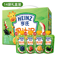 亨氏（Heinz）婴儿果泥 宝宝水果泥 儿童辅食泥 婴幼儿果汁泥 120g*14袋