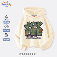 马克华菲儿童卫衣女连帽春秋款2024款潮流中大童衣服时尚洋气可爱女童春装 m抽象字米白 140
