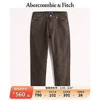 ABERCROMBIE & FITCH男装 24春90 年代风美式复古时髦百搭直筒牛仔裤332433-1 深棕色 28/30 (175/72A)