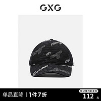 GXG棒球帽子男秋韩版设计时尚百搭夏季显脸小鸭舌帽男 黑白色 均码