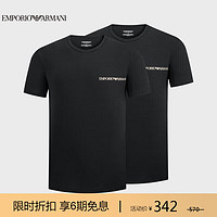 EMPORIO ARMANI 男装23春夏EAU男士舒适T恤衫（两件装） 23820黑色