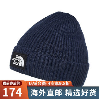 the North Face 【JD物流直达】美版LOGO男女防风保暖针织毛线帽Beanie 8K2-顶峰海军色 One size