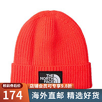 the North Face 【JD物流直达】美版LOGO男女防风保暖针织毛线帽Beanie 397-珊瑚色 One size