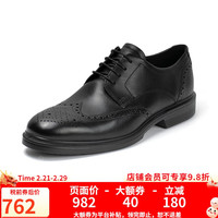 ecco 爱步 男士商务正装系带皮鞋 布洛克鞋牛皮鞋面低帮鞋男 里斯622164 黑色 44