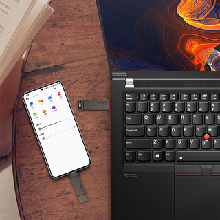ThinkPlus联想 2TB双接口固态u盘高达430MB/S usb/type-c手机高速大容量办公优盘TU200Pro
