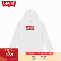 Levi's李维斯女士连帽字母印花卫衣潮流百搭休闲舒适时尚个性 白色 S