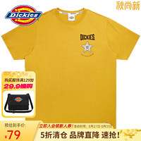 dickies短袖 字母绣花印花短袖T恤男士春夏全棉圆领上衣9432 姜黄 L