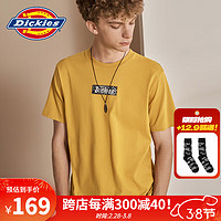 dickies纯棉短袖T恤男 夏季绣花圆领休闲纯色百搭上衣9431 姜黄 XXL