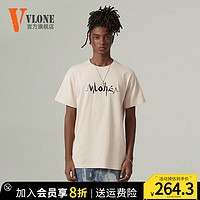 VLONE【美版】心电图短袖T恤男2024春夏季潮牌ins宽松纯棉休闲上衣 白色 XL