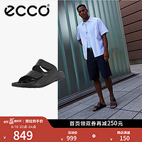 ECCO爱步拖鞋男夏季潮流百搭魔术贴勃肯鞋 科摩500904 黑色50090401001 43