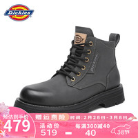 Dickies马丁靴男靴春季英伦风工装靴复古布洛克靴子高帮休闲男鞋 黑色 43