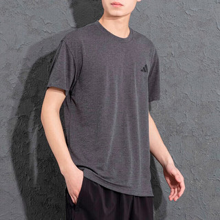 adidas 阿迪达斯 短袖男上衣2024春夏季运动服透气跑步T恤 灰色GR7102偏小 S