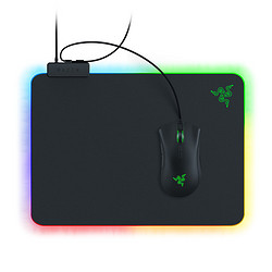 RAZER 雷蛇 Firefly烈焰神蟲V2硬質版RGB幻彩發光USB游戲電腦鼠標墊