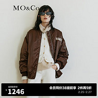 MO&Co.2023冬小鹿斑比联名系列棒球服夹克外套美式MBC4JKTT05 咖啡色 M/165