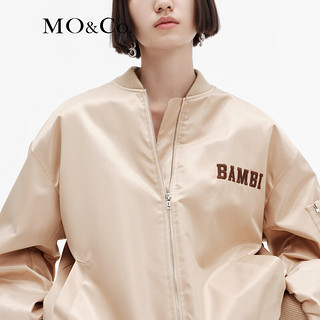 MO&Co.2023冬小鹿斑比联名系列棒球服夹克外套美式MBC4JKTT05 驼杏色 L/170