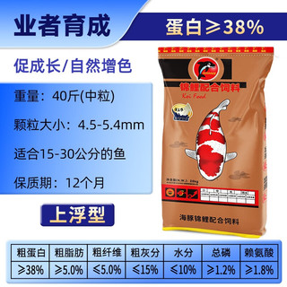 海豚 PORPOISE锦鲤饲料成鱼大颗粒 增色增体上浮不浑水 鱼粮锦鲤鱼食锦鲤鱼饲料 业者育成 20kg/中粒