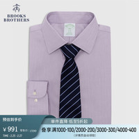 布克兄弟(BrooksBrothers)男士棉质宽距领免烫修身长袖正装衬衫 B525-紫色 16/2