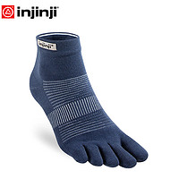 injinji五指袜中筒薄款专业防水泡跑步袜coolmax运动速干脚趾袜子 海军蓝 S(37-40)