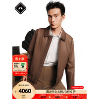 金林德伯格（J.Lindeberg）春季潮时尚复古飞行员夹克翻领皮衣男523310004 KSJ野牛棕 185/104A/XL