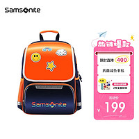 Samsonite 新秀丽 学生书包儿童男女孩双肩包健康抗菌TU6*91012蓝色/橙色1-3年级