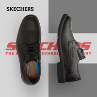 SKECHERS 斯凯奇 耐磨缓震健步鞋软底商务休闲户外简约百搭皮鞋 438-BBK全黑色 42.5