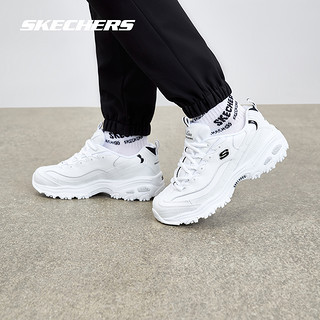 Skechers斯凯奇女鞋冬鞋厚底休闲小白鞋舒适运动鞋老爹男鞋子