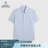 布克兄弟（BrooksBrothers）男士24早春扣结领Supima棉免烫衬衫 4003-蓝色 14/H