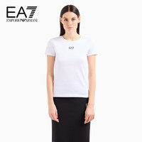 阿玛尼EMPORIO ARMANI 24早春EA7女装徽标弹力修身运动T恤 S 1100白色