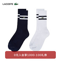 LACOSTE法国鳄鱼配件男女同款24春季舒适运动中筒袜子RA6842 HHW/藏青色 35/38