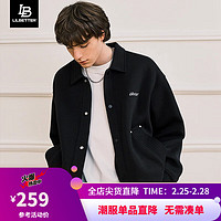 LilBetterLilbetter男士外套2024春季上衣百搭宽松衣服休闲翻领夹克LB 黑色【30天】 M