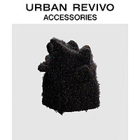 URBAN REVIVO2024春季女士复古彩色纱线针织帽UAWA40111 黑色 F