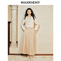 MAXRIENY 复古宫廷玉兰扣毛织拼接外套24春 樱花粉 01/34/S