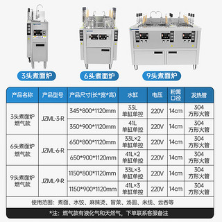 碧野（BIYE）全自动升降煮面炉商用关东煮节能煮面机豪华燃气三头自动升降煮面炉 18cm粉璃款 220V/280W 燃气豪华三头 | 18cm粉篱