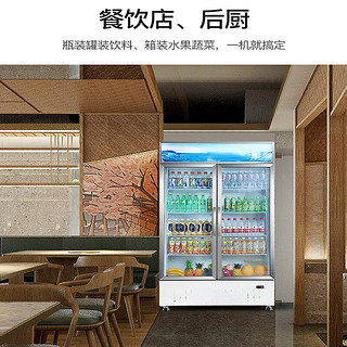 NGNLW商用立式双门风冷冷藏水果保鲜超市玻璃饮料展示冰柜   LG4-682M2F 双门展示柜 682升