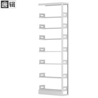 唐辑家用钢制书架书柜落地学校图书馆阅览室置物架 800宽七层副架 800宽七层2.4高副架（珍珠白）