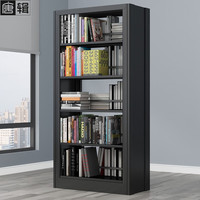 唐辑 钢制书架书柜落地学校图书馆阅览室档案架 黑色双面五层主架 一列一组双面五层（黑色）