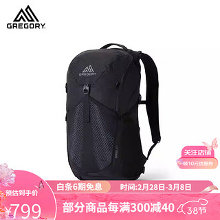 GREGORY 格里高利 NANO运动旅行户外背包 24L 30L通勤双肩包登山包 24L-黑曜石黑