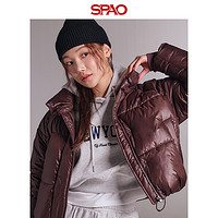 SPAO 韩国同款2024年春季新品女士短款棉服休闲纯色外套SPJPE11G01