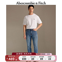 ABERCROMBIE & FITCH男装 24春美式复古休闲百搭时髦运动风修身牛仔裤 339203-1 中度水洗 33/32 (180/84A)