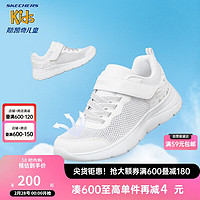 Skechers斯凯奇夏季女童可爱爱心魔术贴运动鞋儿童跑步鞋休闲童鞋 312012L WSL白色/银色 32