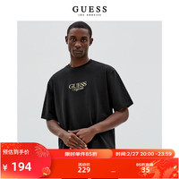 GUESS Originals 男士宽松简约刺绣字母LOGO短袖T恤M2GI00K9XF2 JBLK-黑色 L