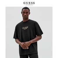 GUESS Originals 男士宽松简约刺绣字母LOGO短袖T恤M2GI00K9XF2 JBLK-黑色 S