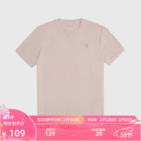 GUESS男士休闲个性薄款百搭纯色修身圆领半袖T恤短袖Z2RI11JR06K G6I4-粉色 M
