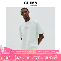 GUESS Originals 男士宽松简约刺绣字母LOGO短袖T恤M2GI00K9XF2 G8EC-浅绿色 S