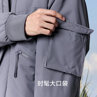 森马（Semir）三防棉服男23冬季时尚防水防油防污外套简约休闲上衣109723112102 品灰20226 L