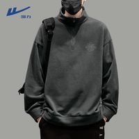 WARRIOR 回力 2023摇粒绒保暖拉链卫衣秋冬季双面绒加绒青少年立领外套