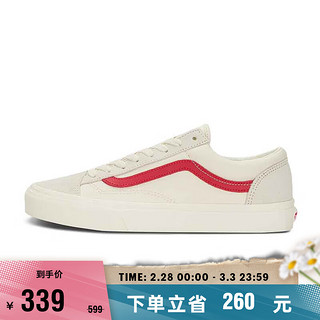 VANS范斯 Style 36复古红白条简约男鞋女鞋板鞋运动鞋 白色/红色 43码