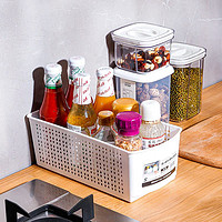 SANADA SEIKO 日本衣柜衣物塑料收纳筐厨房镂空调料品瓶罐整理置物架