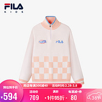 FILA 斐乐 儿童童装编织毛衫2024春中大童女童休闲保暖高领毛衣