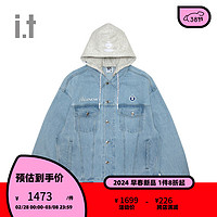 Aape it 男装可拆卸帽子牛仔夹克2024春夏帅气有型外套7641XXM BLL/蓝色 S